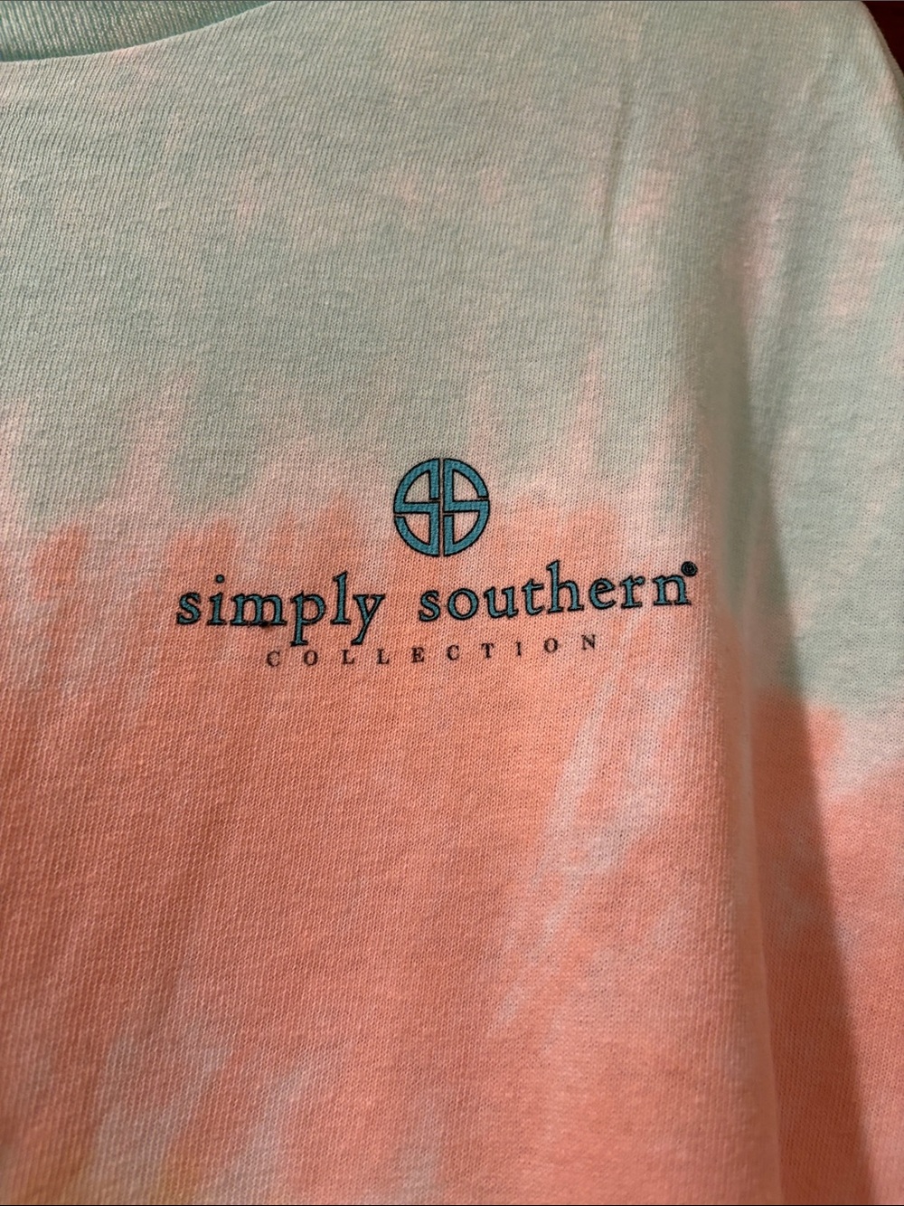 Simply Southern Pastel Tie-Dye Spiral Tee in Mint, Peach & Cream - Picture 2 of 5